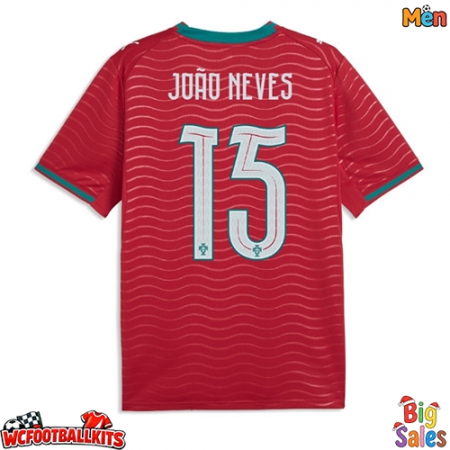 Portugal Joao Neves #15 Replica Home Stadium Shirt World Cup 2026 Short Sleeve